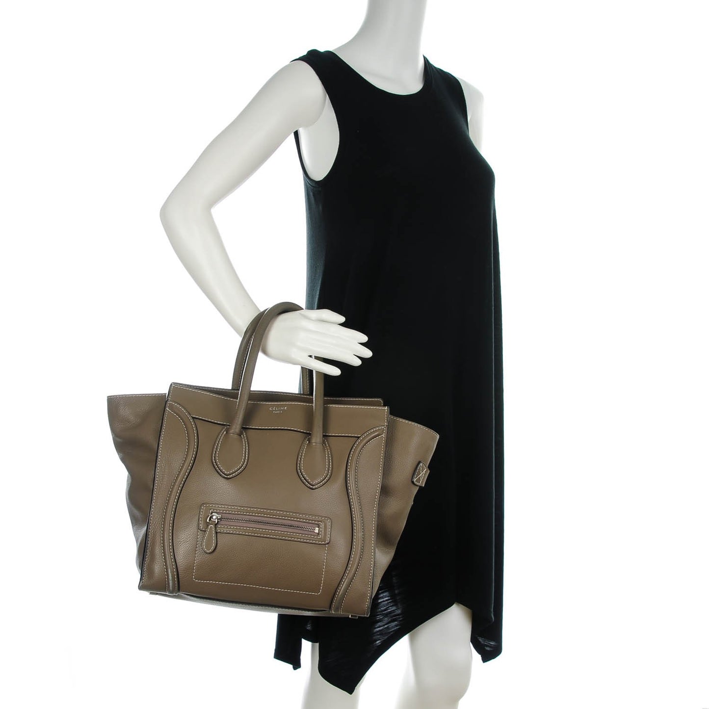 Drummed Calfskin Mini Luggage Souris