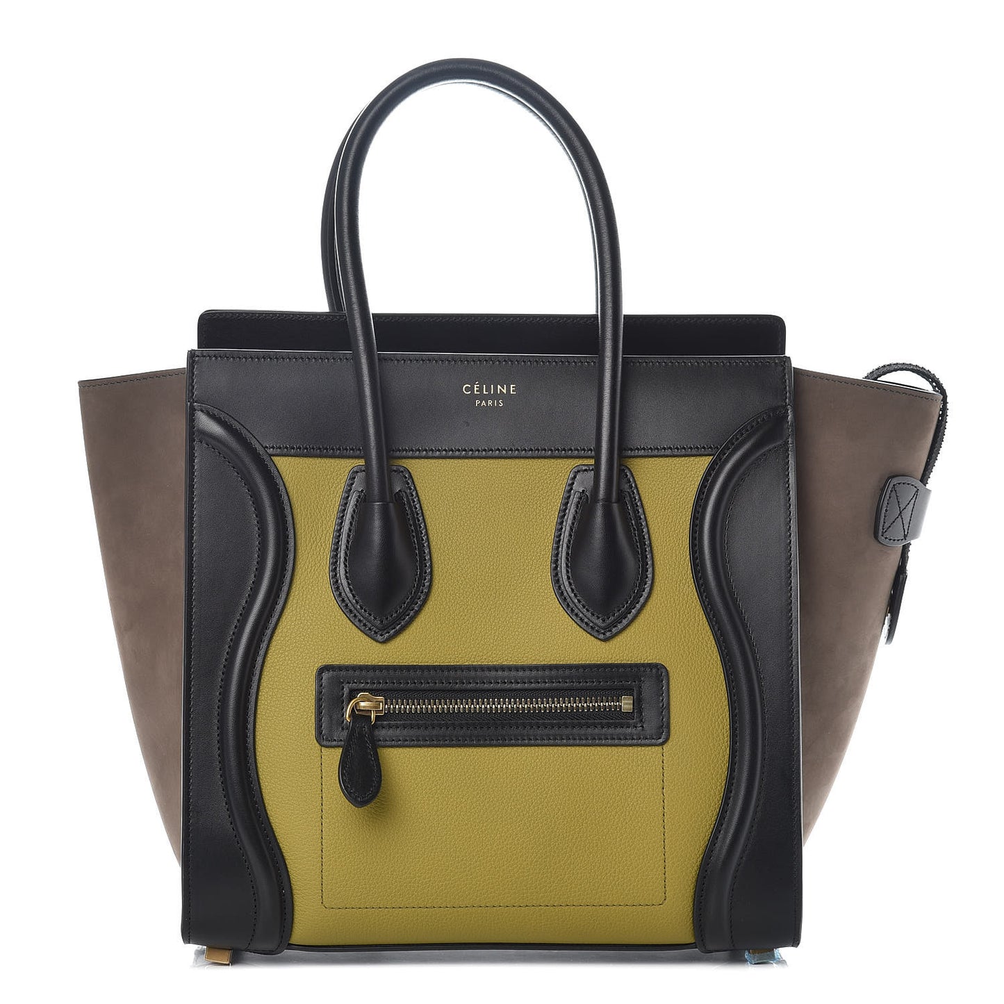 Baby Grained Calfskin Nubuck Micro Tri-Color Luggage Olive
