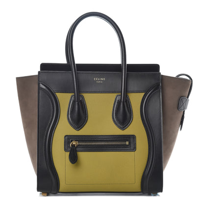 Celine Baby Grained Calfskin Nubuck Micro Tri-Color Luggage Olive 1 of 10