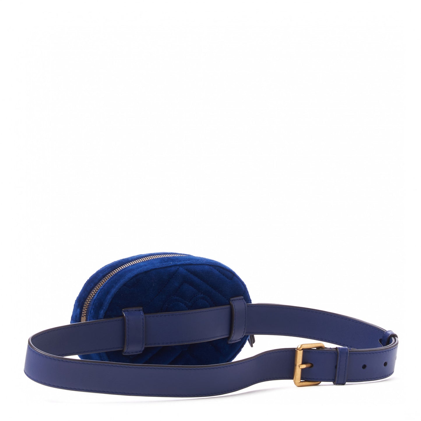 Velvet Matelasse GG Marmont Belt Bag 95 38 Cobalt Blue