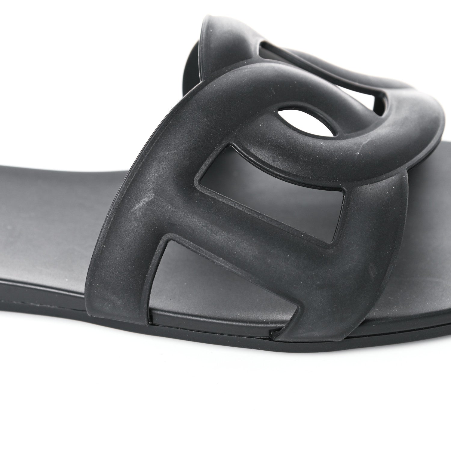 Hermes Rubber Aloha Sandals 40 Black 9 of 10