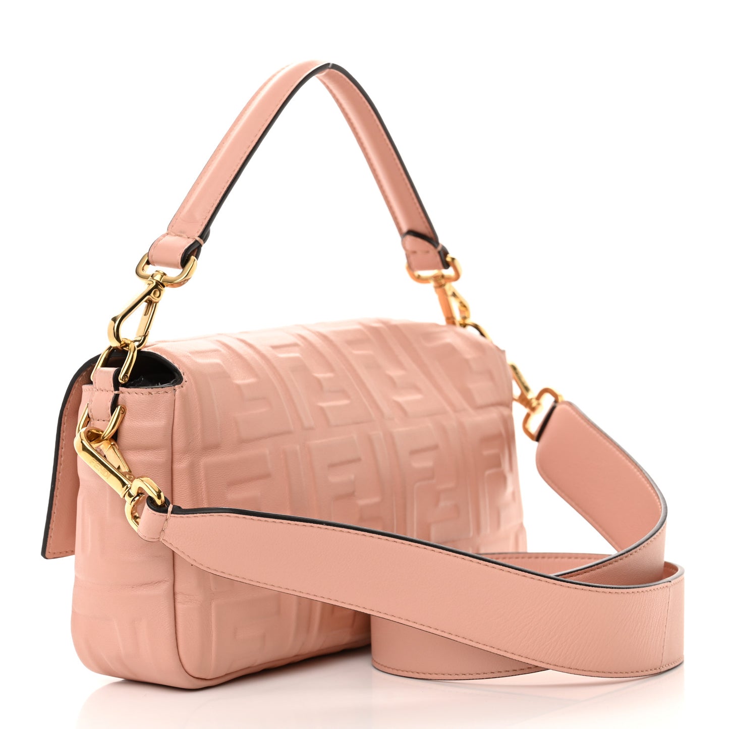 Nappa FF 1974 Embossed Baguette Rosa Bourbon