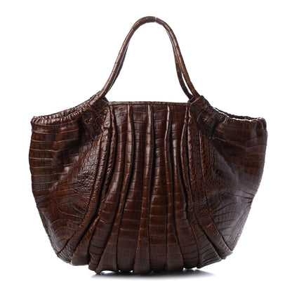 Nancy Gonzalez Crocodile Top Handle Tote Brown 1 of 4