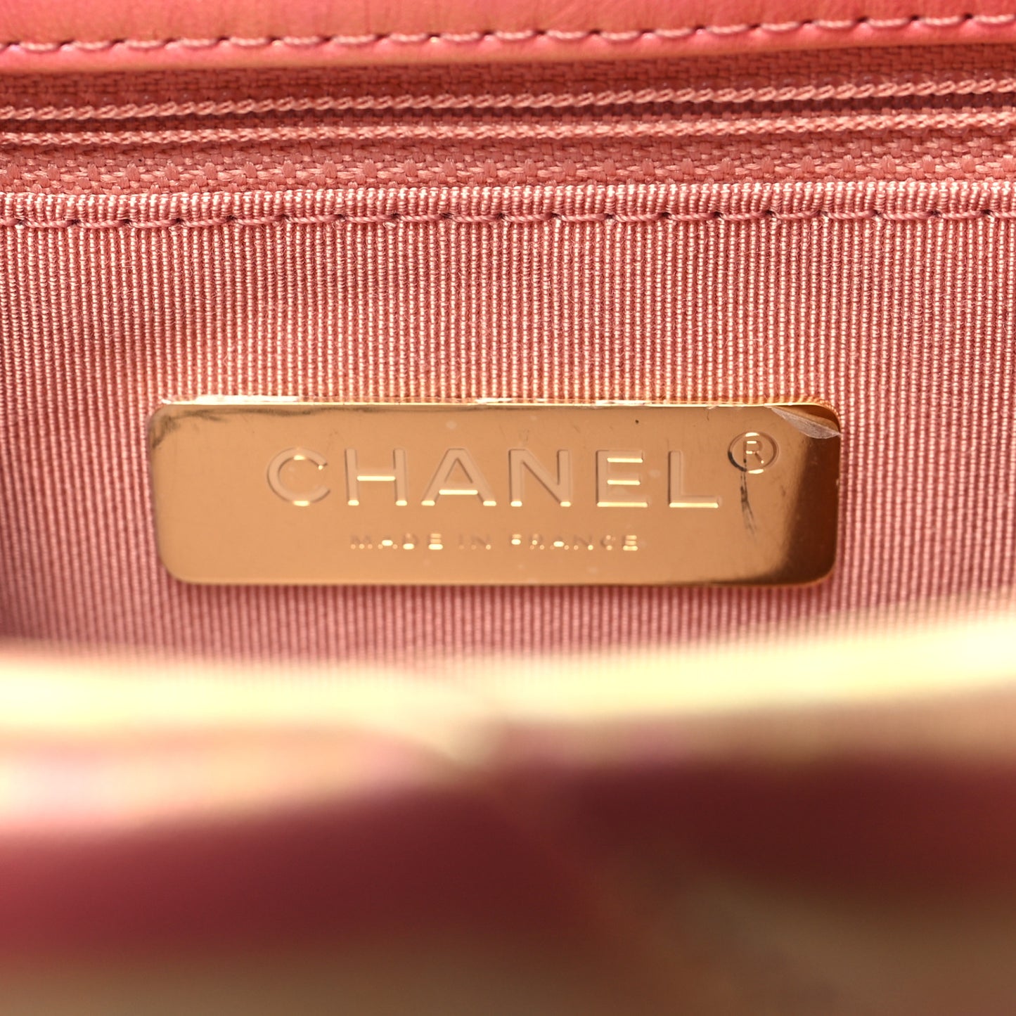 Iridescent Calfskin Quilted Medium Chanel 19 Flap Pink