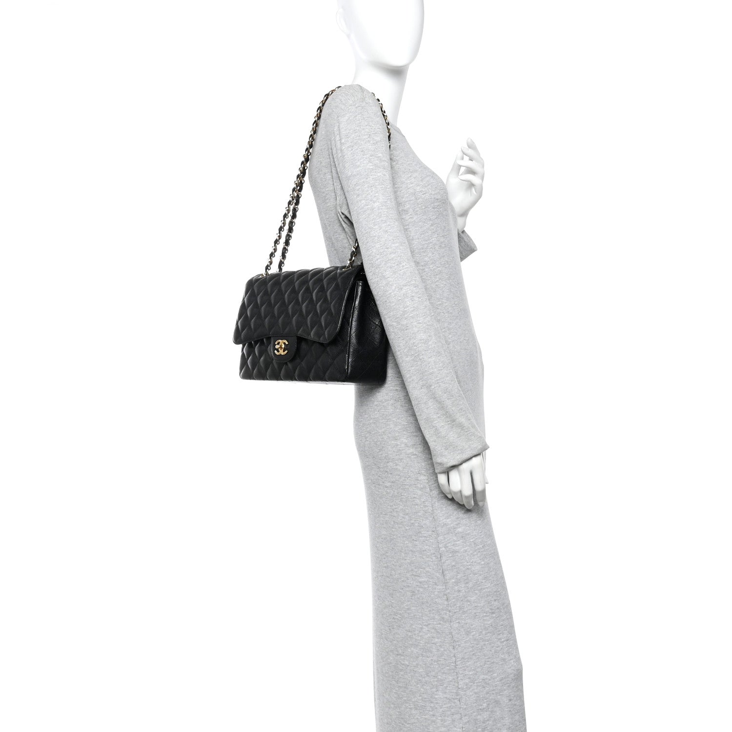 Chanel Caviar Quilted Jumbo Double Flap Black 2 of 10