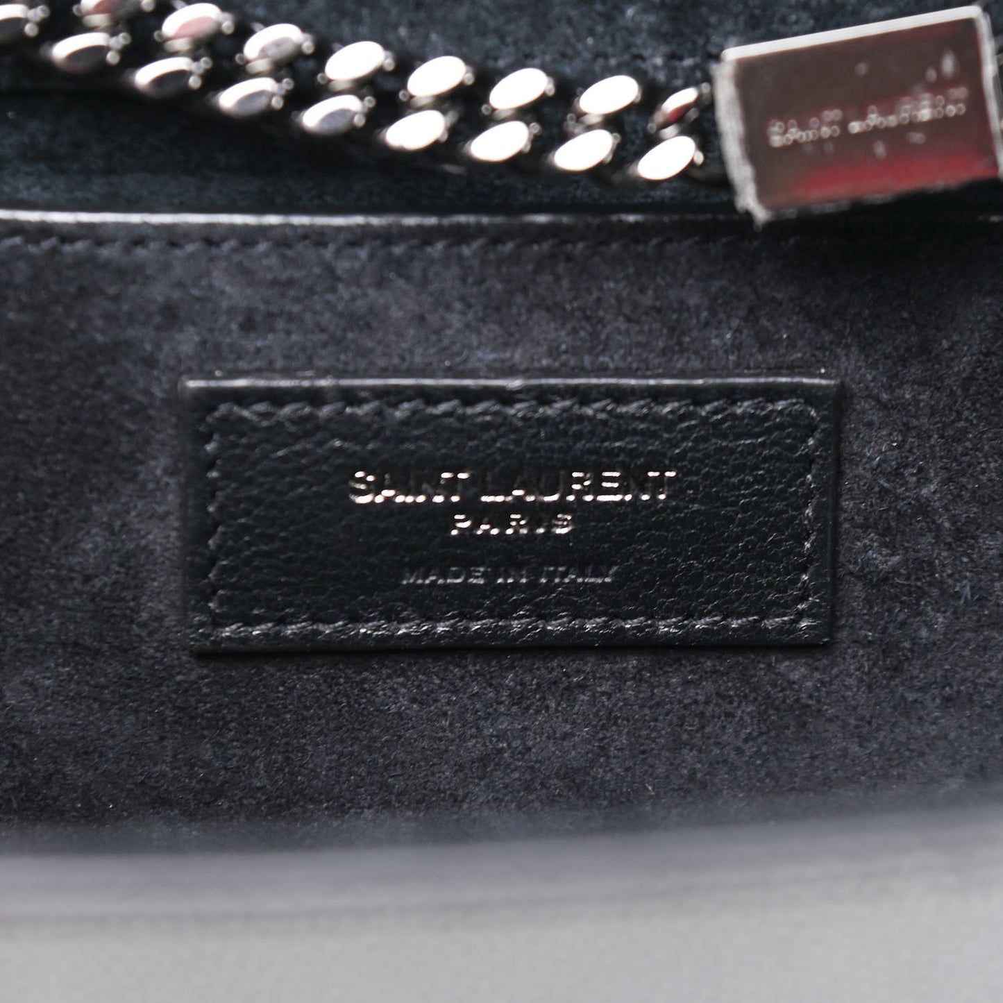 Metallic Grain De Poudre Medium Classic Monogram Kate Satchel Dark Lead