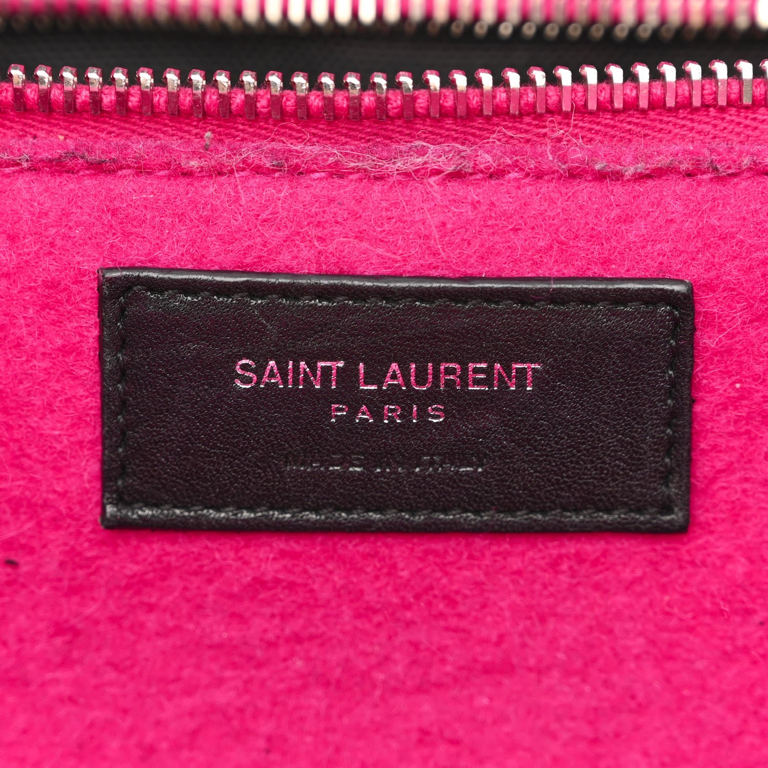 Saint Laurent Wool Rive Gauche Tote Fuchsia 6 of 15