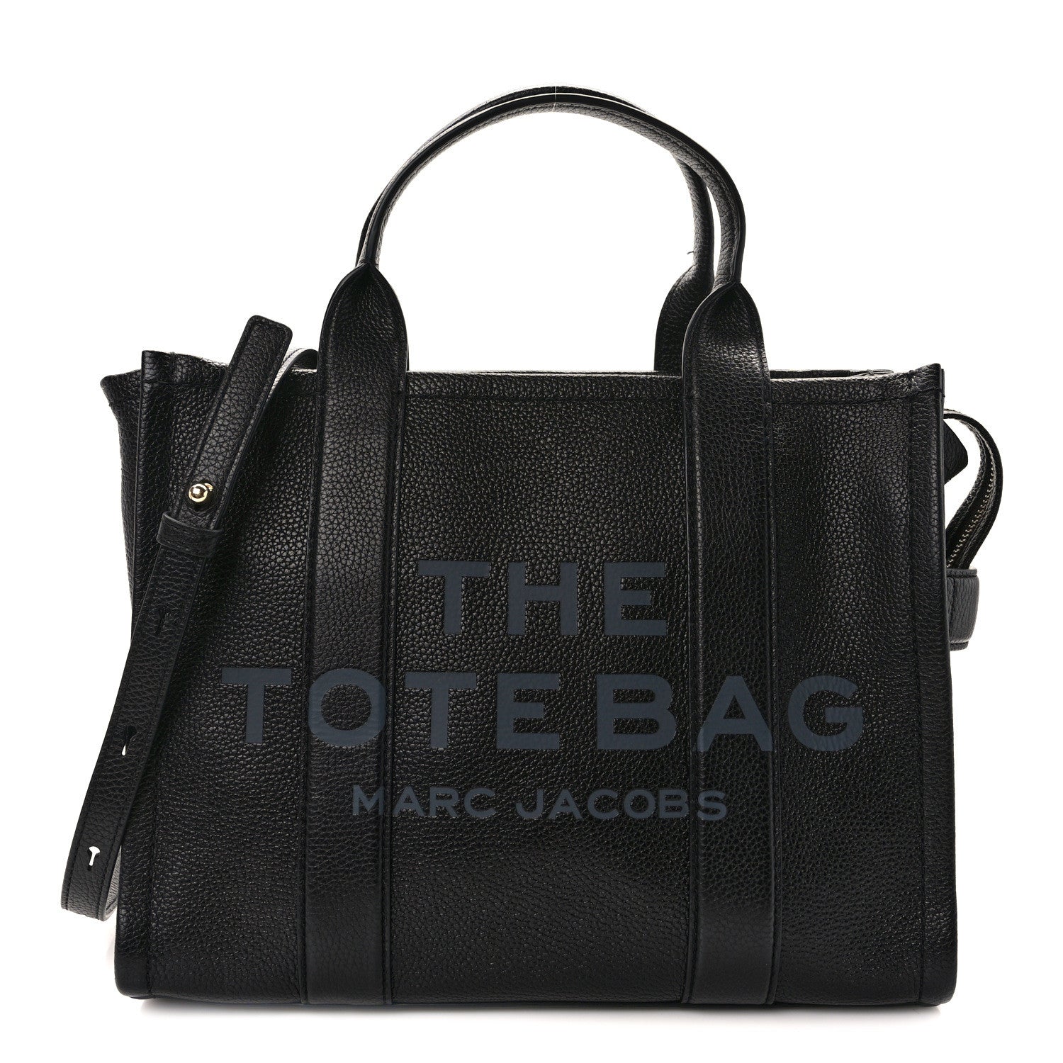 Marc Jacobs Grained Calfskin Medium The Tote Bag Black 1 of 15