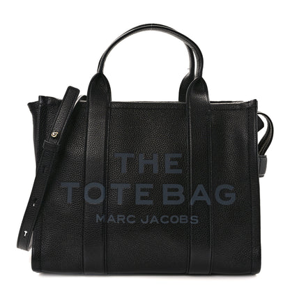 Marc Jacobs Grained Calfskin Medium The Tote Bag Black 1 of 15