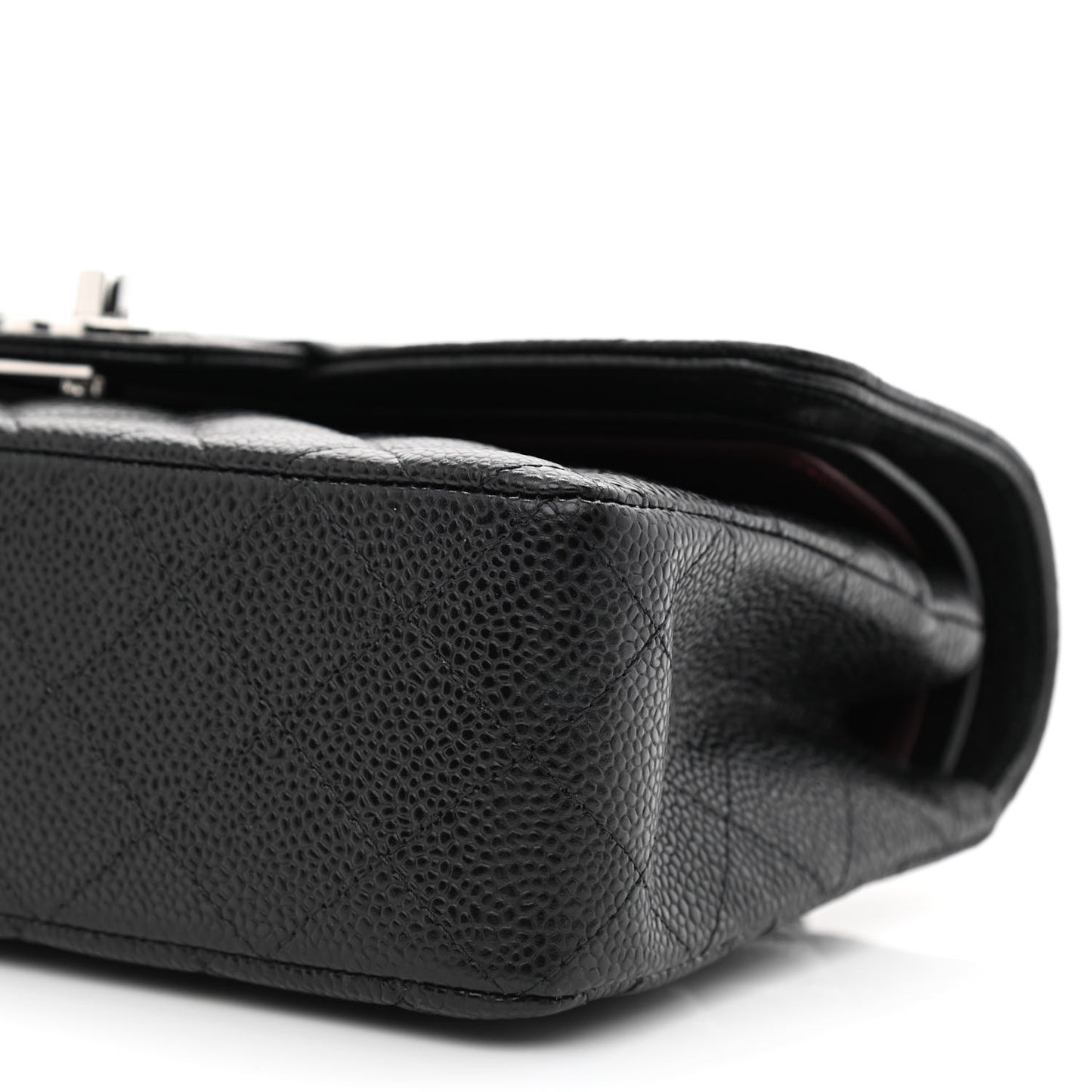 Caviar Quilted Small Double Flap Black