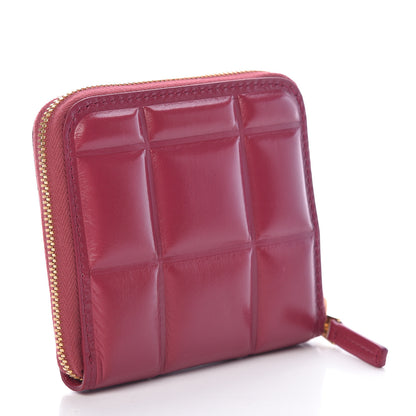 Bottega Veneta BOTTEGA VENETA Calfskin Padded Paper Mini Zip Wallet Amaranto 3 of 7