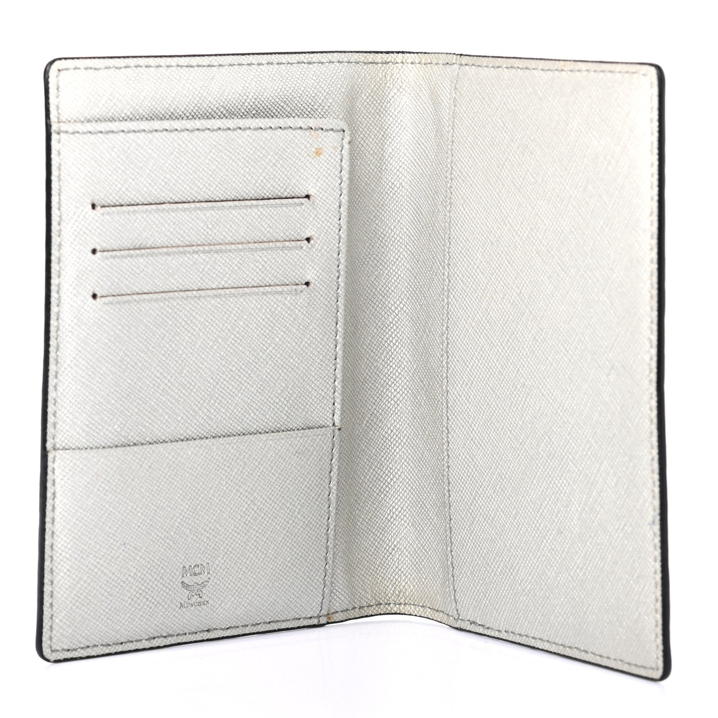 Metallic Visetos Rabbit Passport Holder Silver