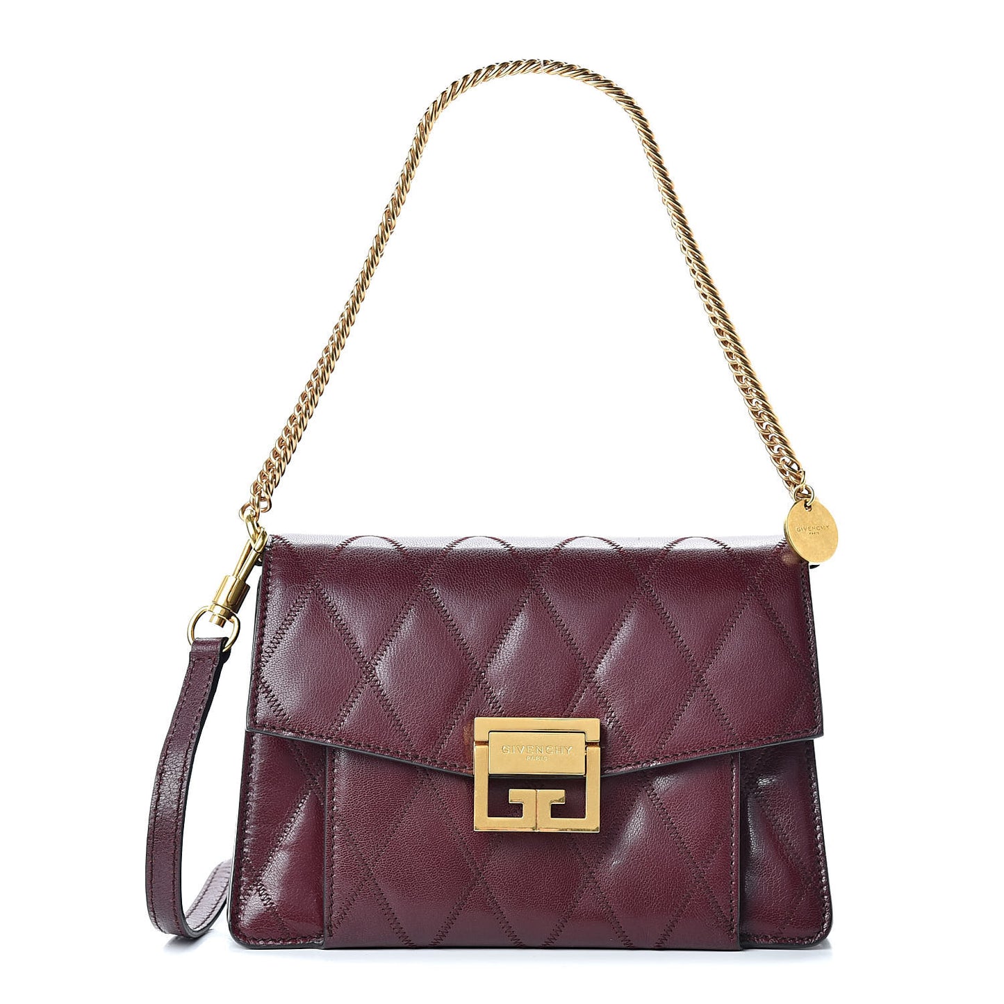 Goatskin Quilted Small GV3 Shoulder Bag Aubergine