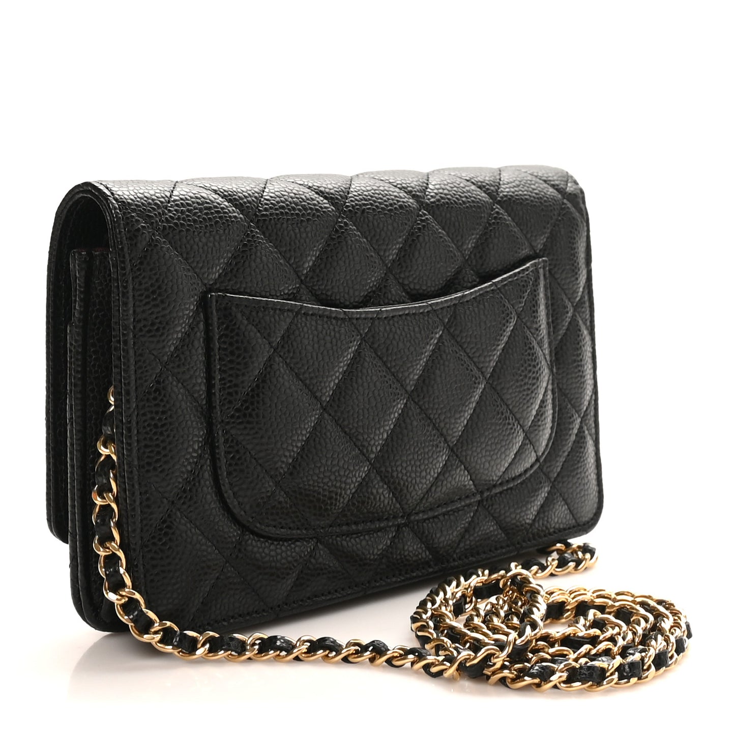 Caviar Quilted CC Turnlock Wallet On Chain WOC Black