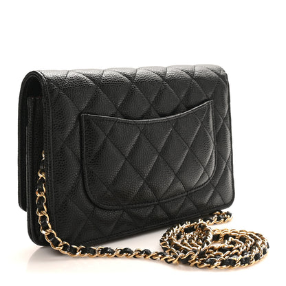 Chanel Caviar Quilted CC Turnlock Wallet On Chain WOC Black 2 of 12
