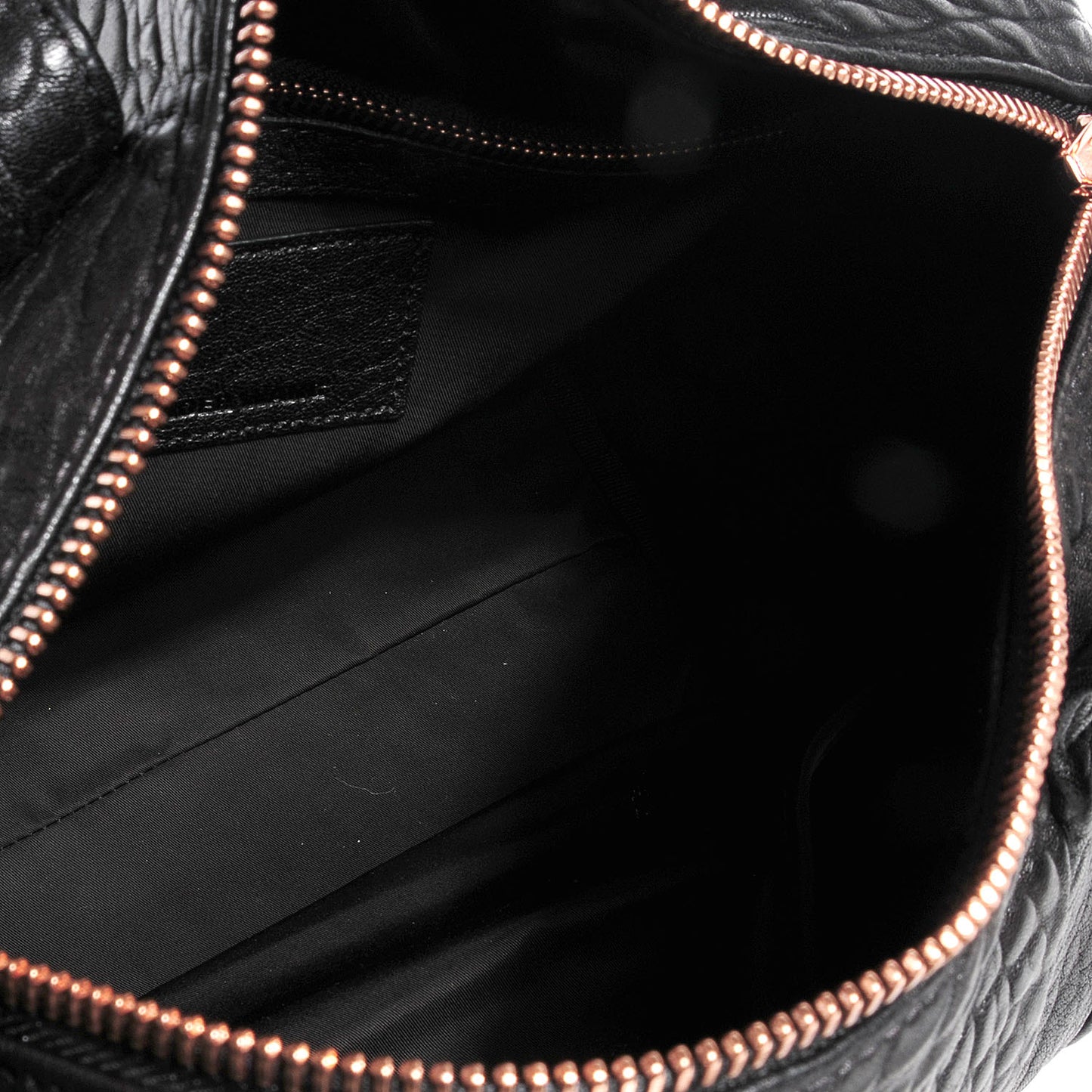 Pebbled Lambskin Rocco Black with Rose Gold Hardware