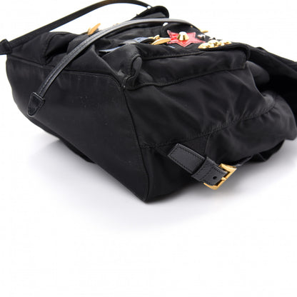 Prada Tessuto Nylon Saffiano Robot Backpack Black Mimosa 6 of 7