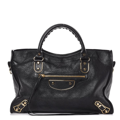 Balenciaga Chevre Gold Metallic Edge Hardware City Black 1 of 10