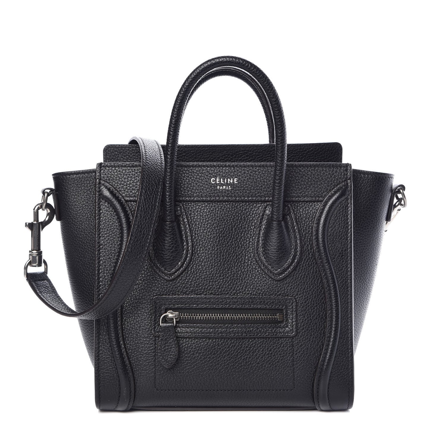 Drummed Calfskin Nano Luggage Black