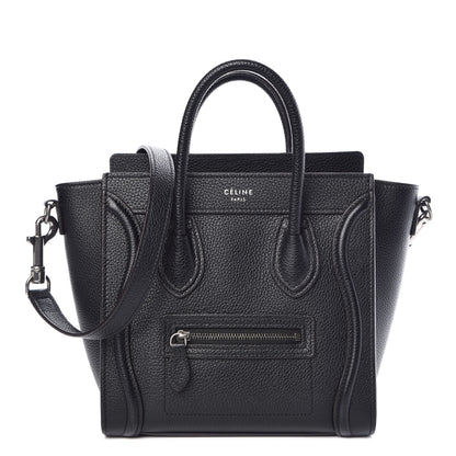 Celine Drummed Calfskin Nano Luggage Black 1 of 15