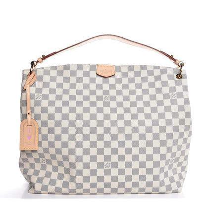 Louis Vuitton Damier Azur Graceful MM Rose Ballerine 1 of 9