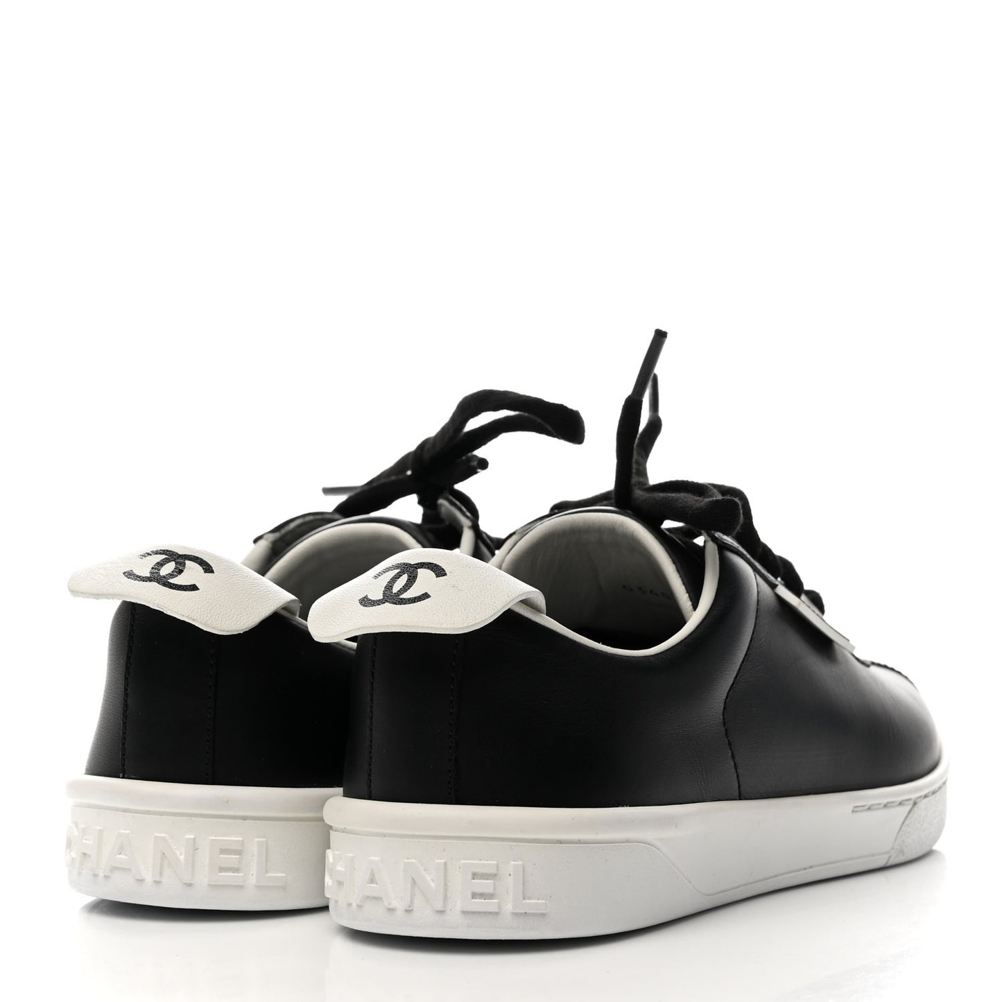 Calfskin CC Womens Sneakers 36 Black