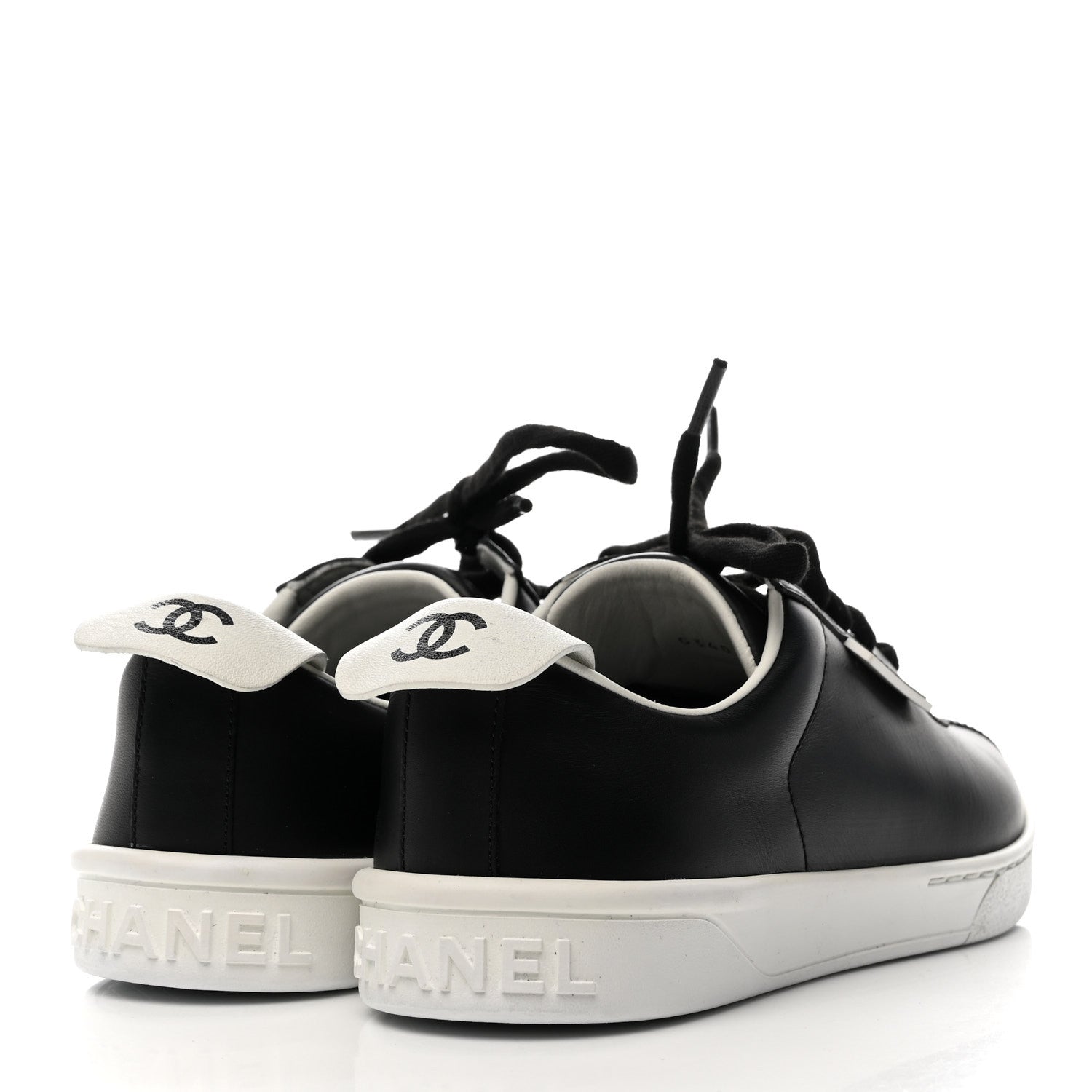 Chanel Calfskin CC Womens Sneakers 36 Black 5 of 10