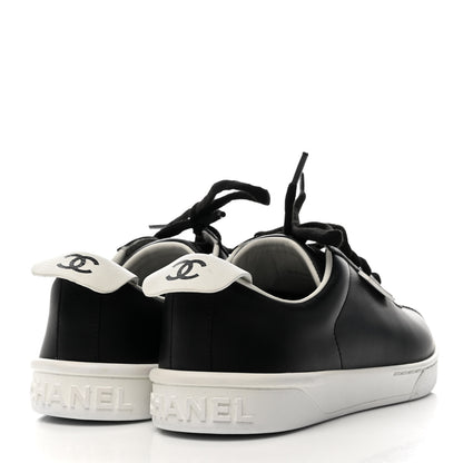 Chanel Calfskin CC Womens Sneakers 36 Black 5 of 10