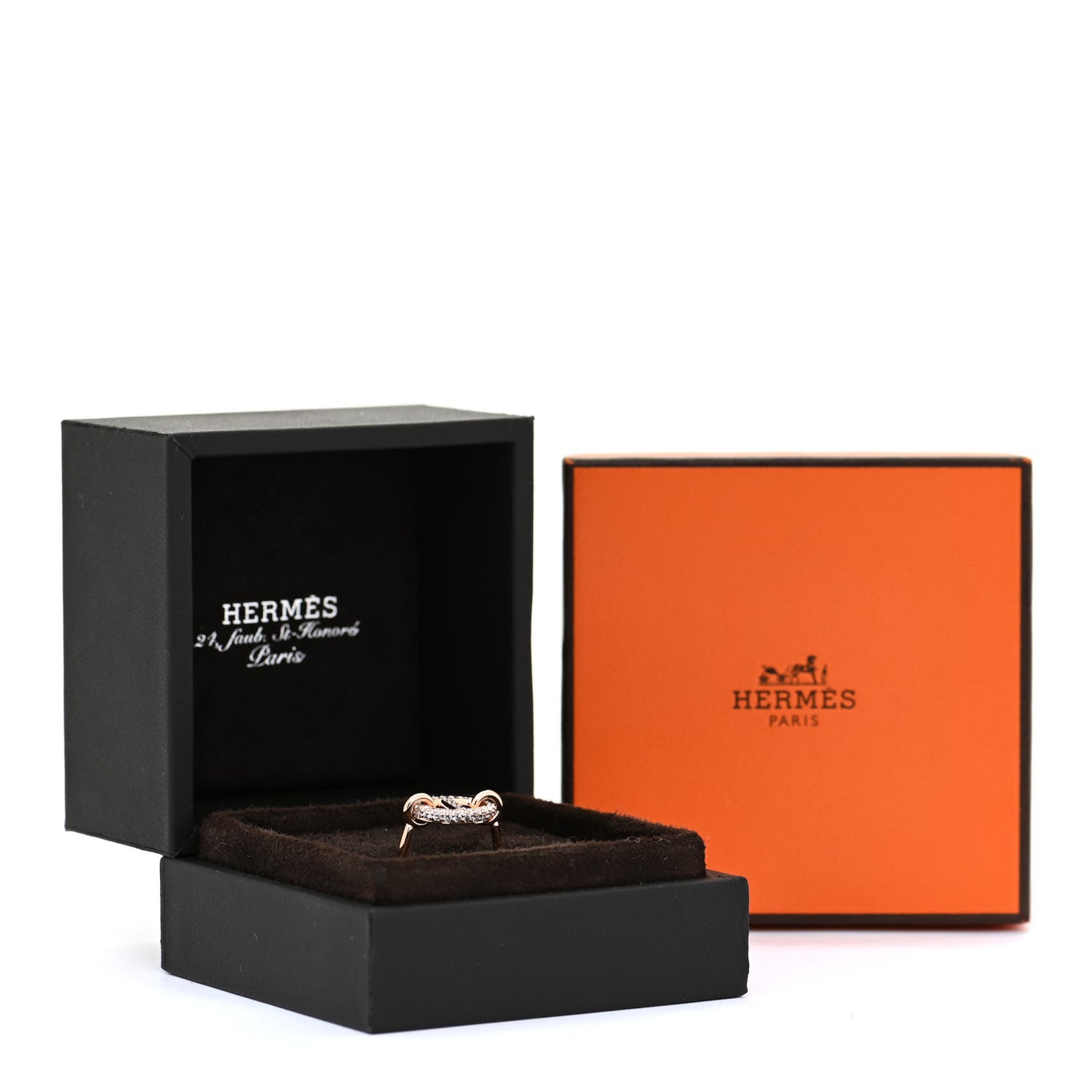 18K Rose Gold Diamond Farandole Ring 50 5.25