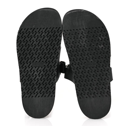 Hermes Calfskin Womens Chypre Sandals 39.5 Black 7 of 14