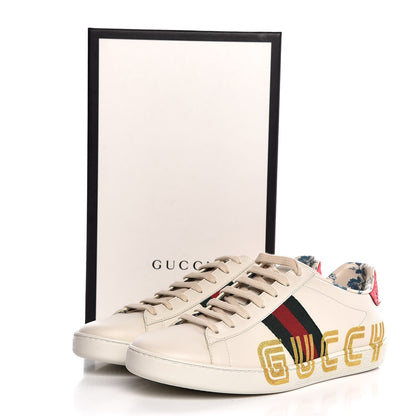 Gucci X SEGA Calfskin Ayers Web Guccy Womens Ace Sneakers 38.5 White 9 of 9