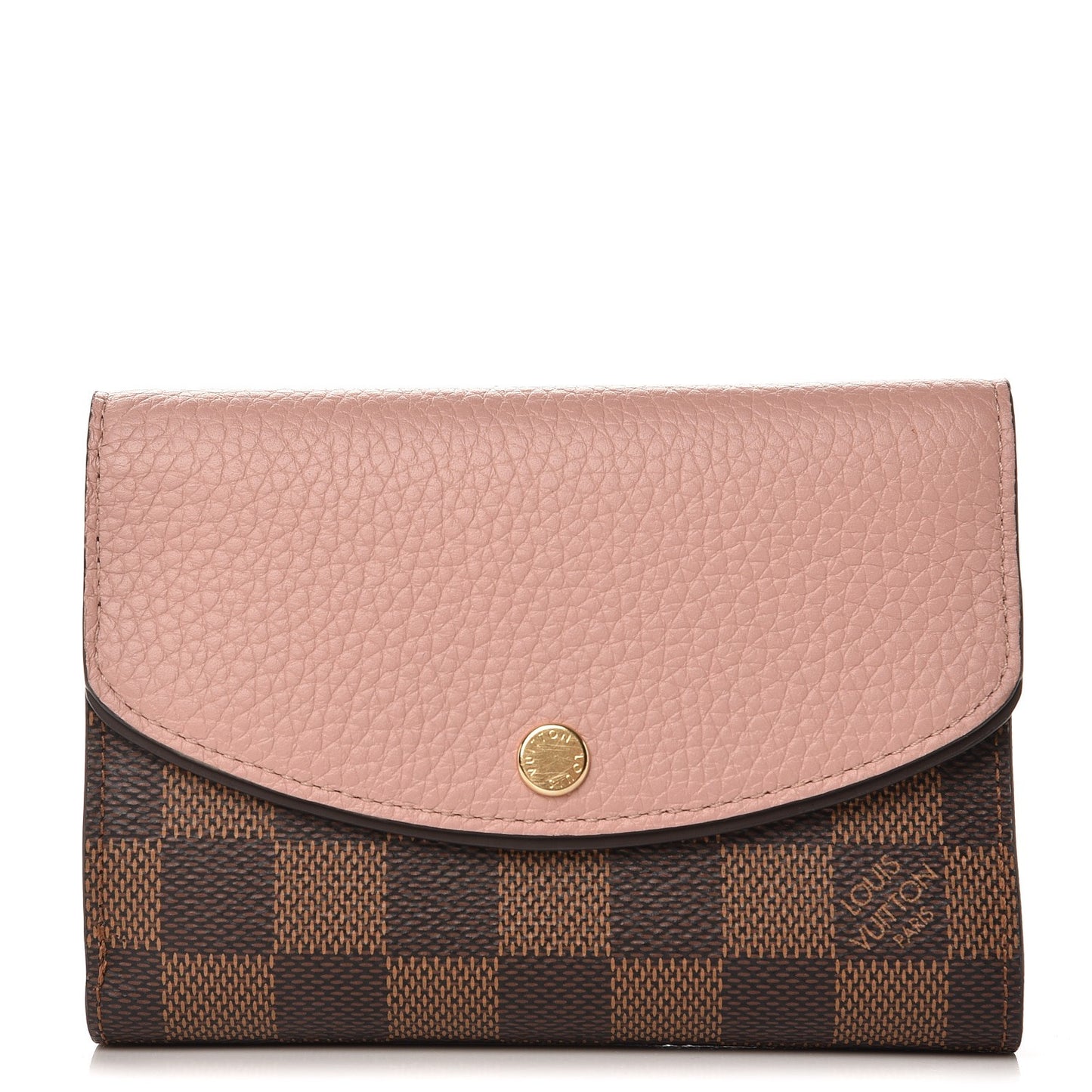 Damier Ebene Normandy Compact Wallet Rose Ballerine
