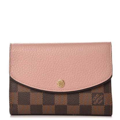 Louis Vuitton Damier Ebene Normandy Compact Wallet Rose Ballerine 1 of 7