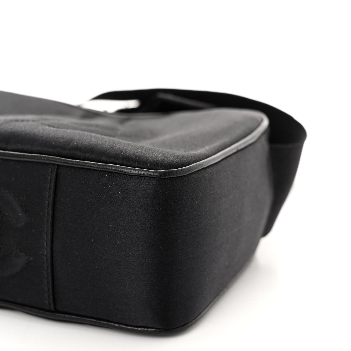 Satin Quilted Camellia Camera Case Black