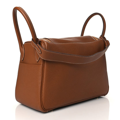 Hermes Taurillon Clemence Lindy 30 Gold 3 of 11