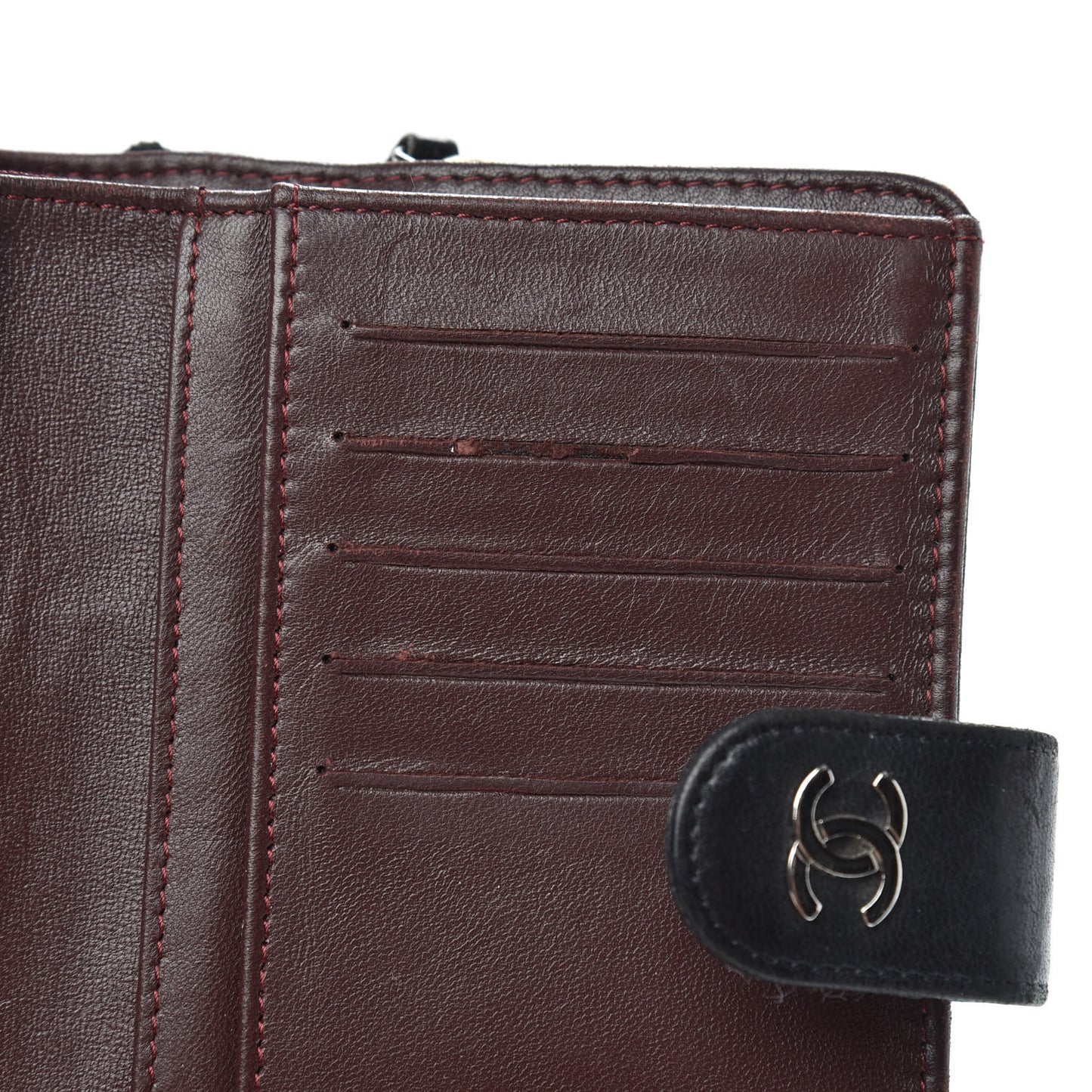 Lambskin Quilted Zipped Pocket Wallet Black
