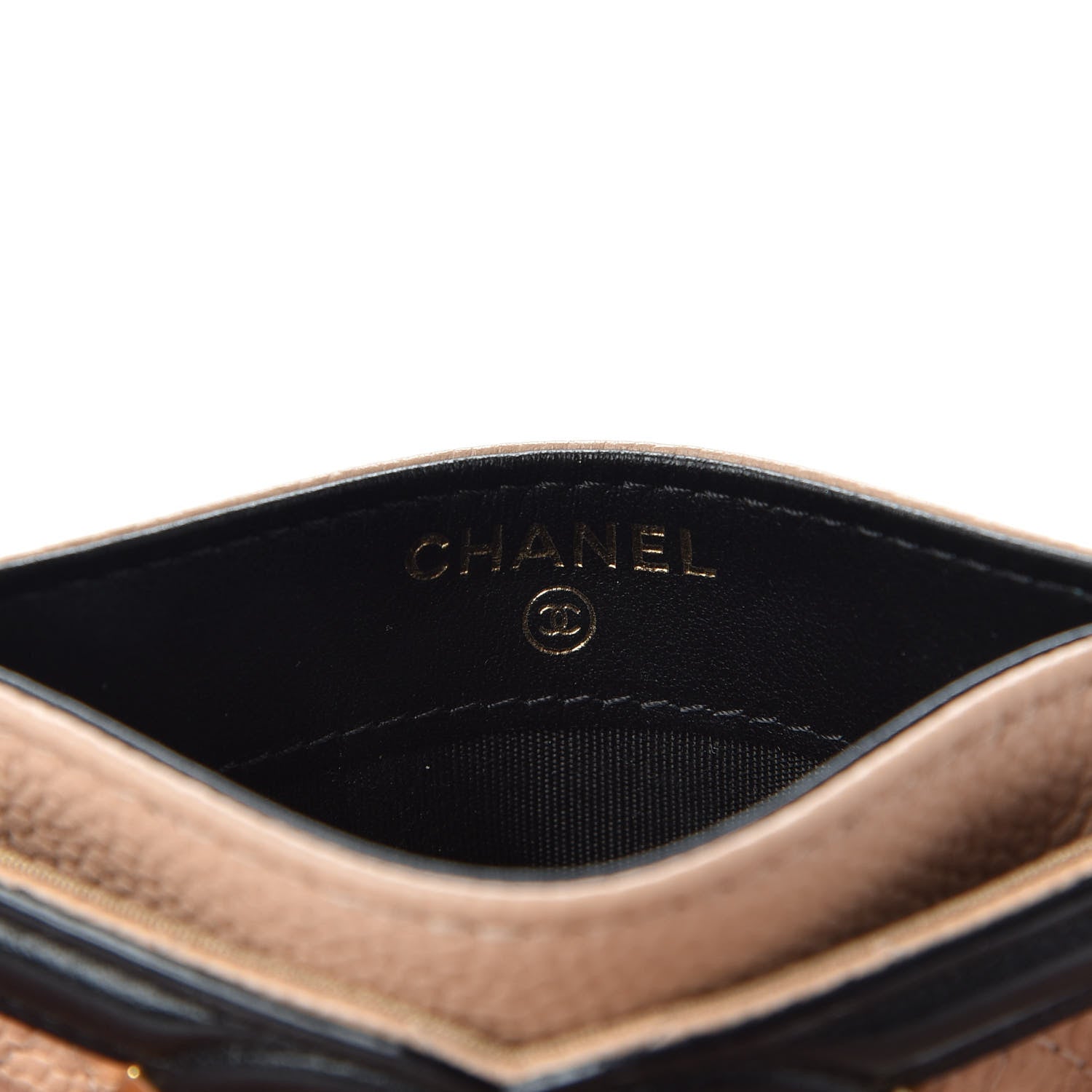 Chanel Caviar Quilted Filigree Card Holder Beige Black 5 of 7