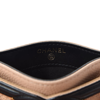 Chanel Caviar Quilted Filigree Card Holder Beige Black 5 of 7