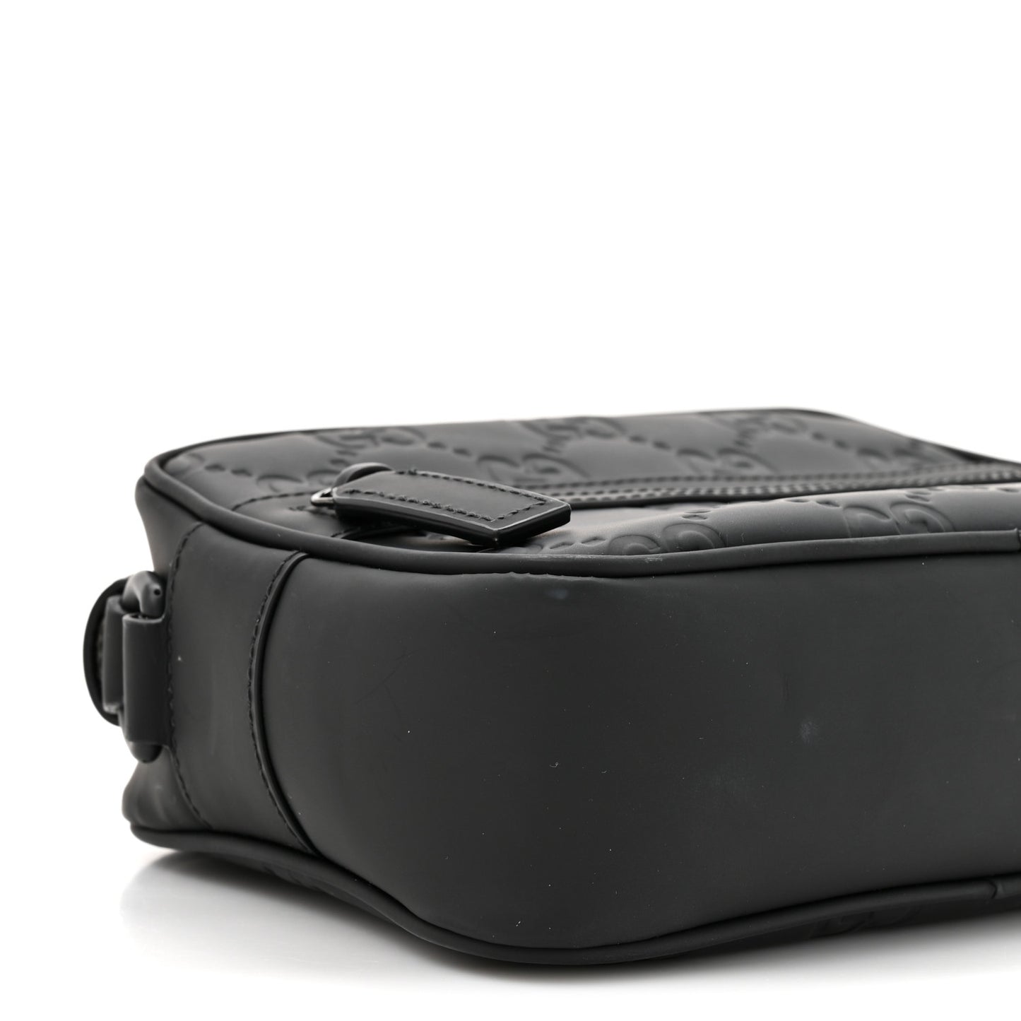 Rubber Effect Calfskin GG Mini Crossbody Bag Black