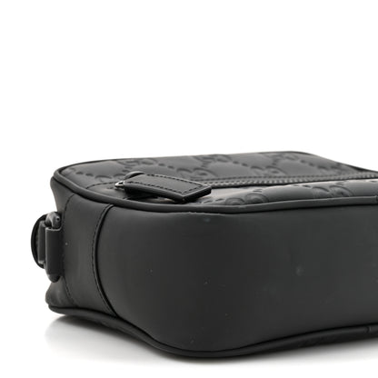 Gucci Rubber Effect Calfskin GG Mini Crossbody Bag Black 10 of 12