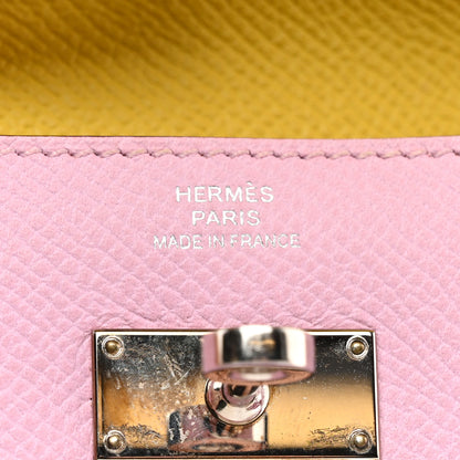 Hermes Epsom Verso Kelly Longue Wallet Mauve Sylvestre Jaune De Naples 6 of 10