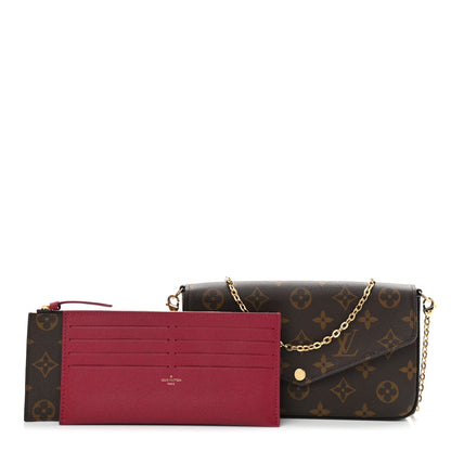 Louis Vuitton Monogram Pochette Felicie Chain Wallet Fuchsia 1 of 19
