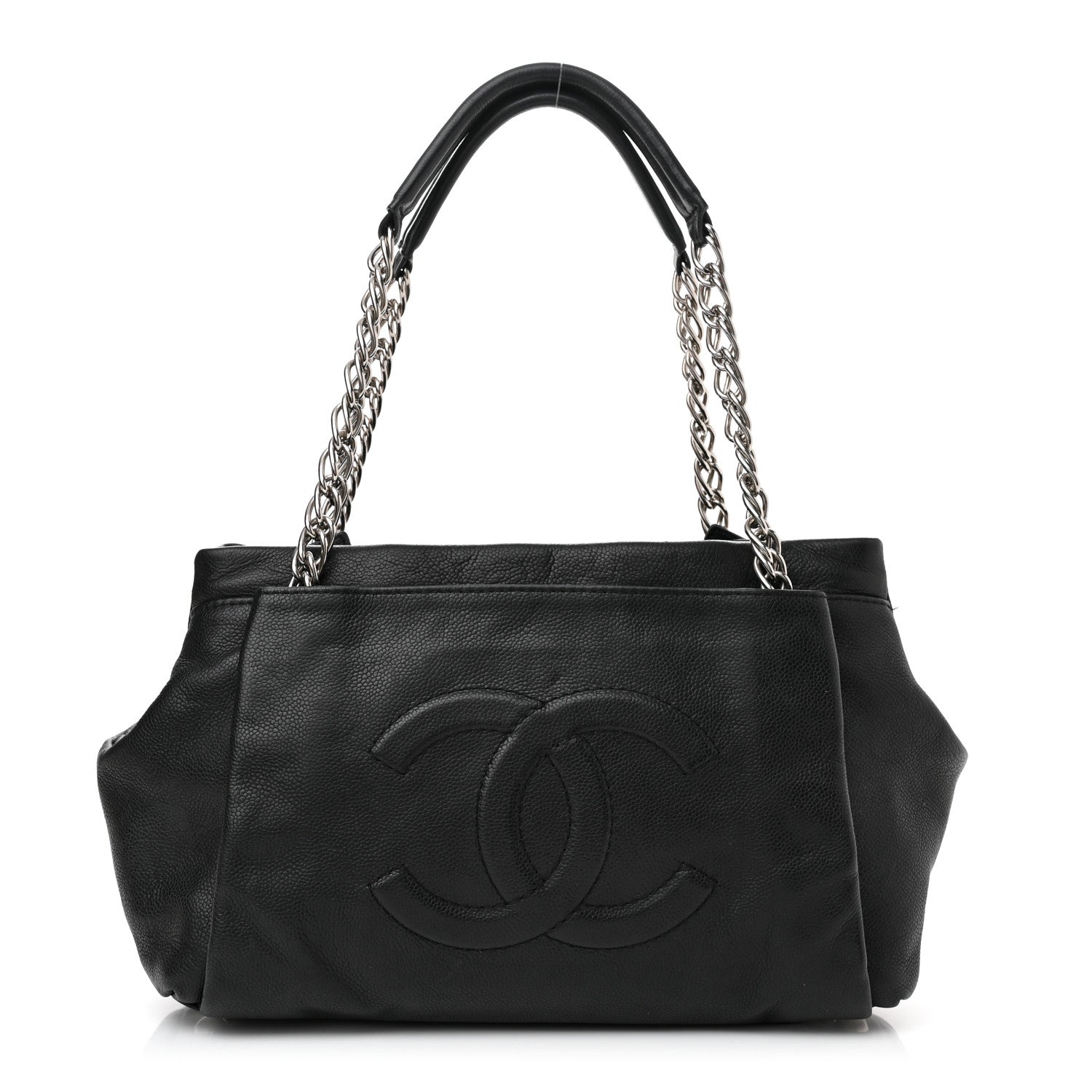Chanel Caviar CC Tuck Medium Tote Black 1 of 14