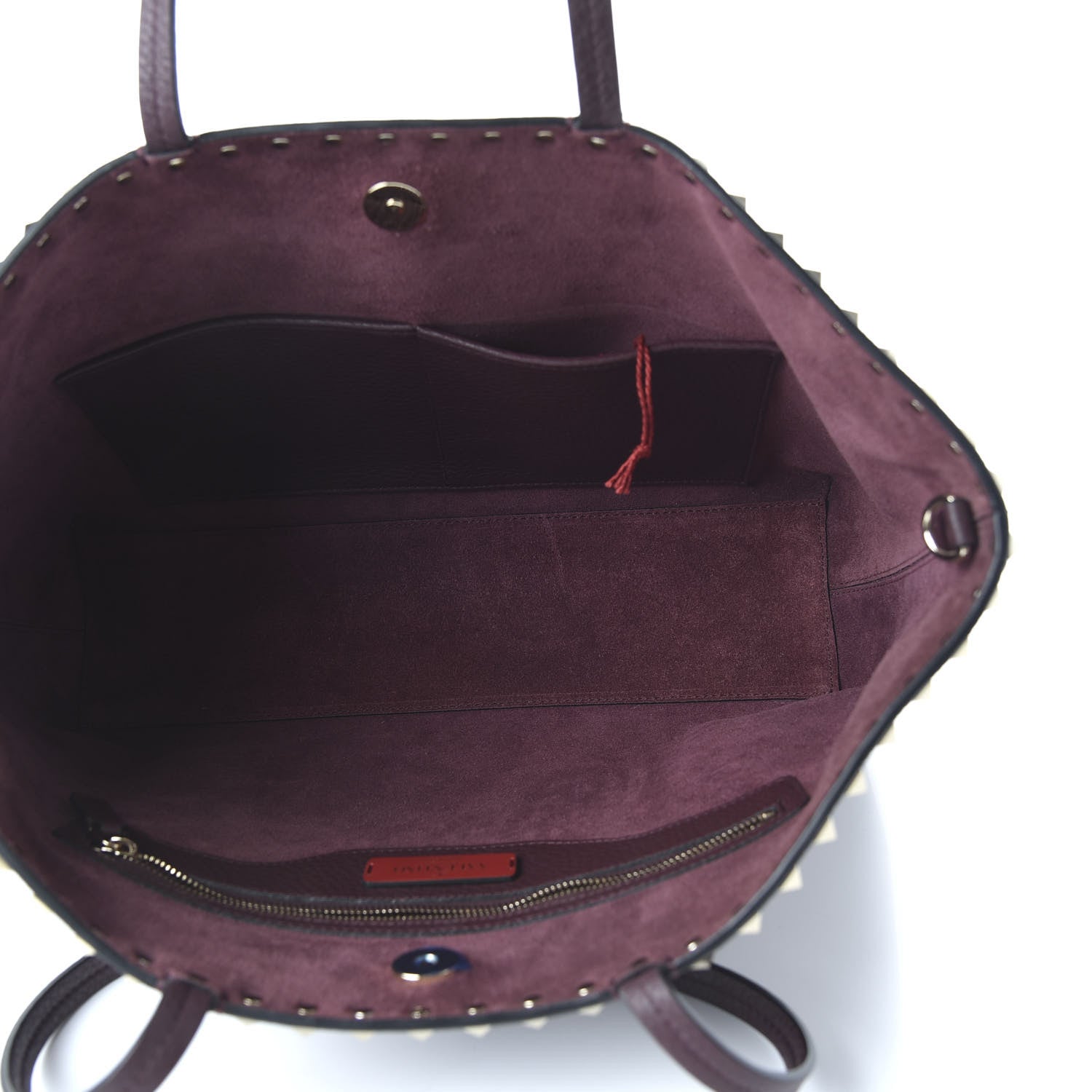 Valentino Garavani Grained Calfskin Small Rockstud Shoulder Tote Rubin 5 of 9