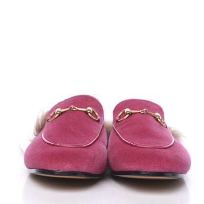 Gucci Velvet Fur Womens Princetown Slippers 36.5 Raspberry Rose 2 of 8