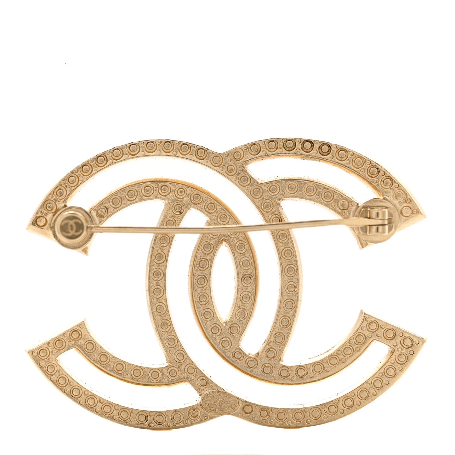 Crystal CC Brooch Light Gold