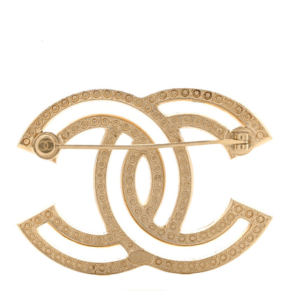 Chanel Crystal CC Brooch Light Gold 3 of 4