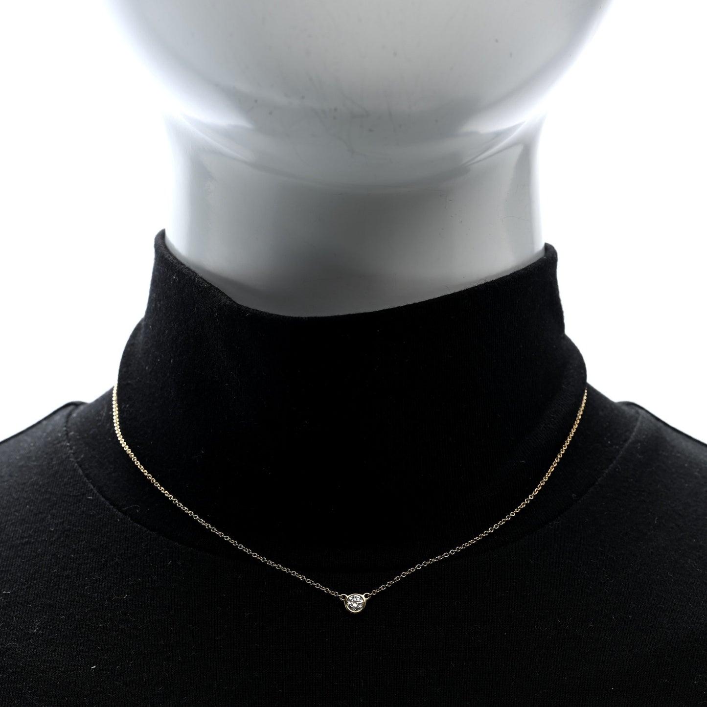 18K Yellow Gold Diamond .17ct Elsa Peretti Diamonds by the Yard Pendant Necklace