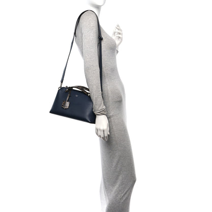 Fendi Vitello Dolce Bi-Color FF 1974 Embossed Medium By The Way Boston Bag Black Maya 2 of 10