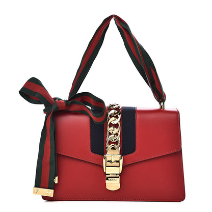 Gucci Calfskin Small Sylvie Shoulder Bag Hibiscus Red 1 of 11